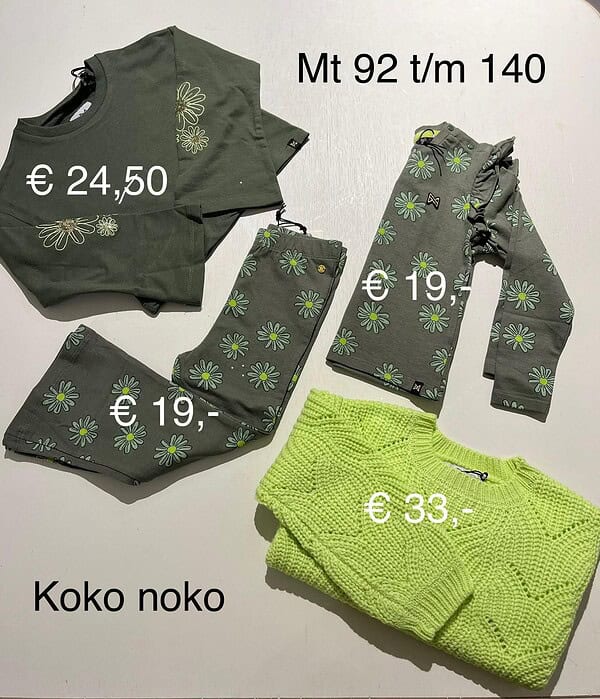 A green sweater, a green sweater and a green sweater.